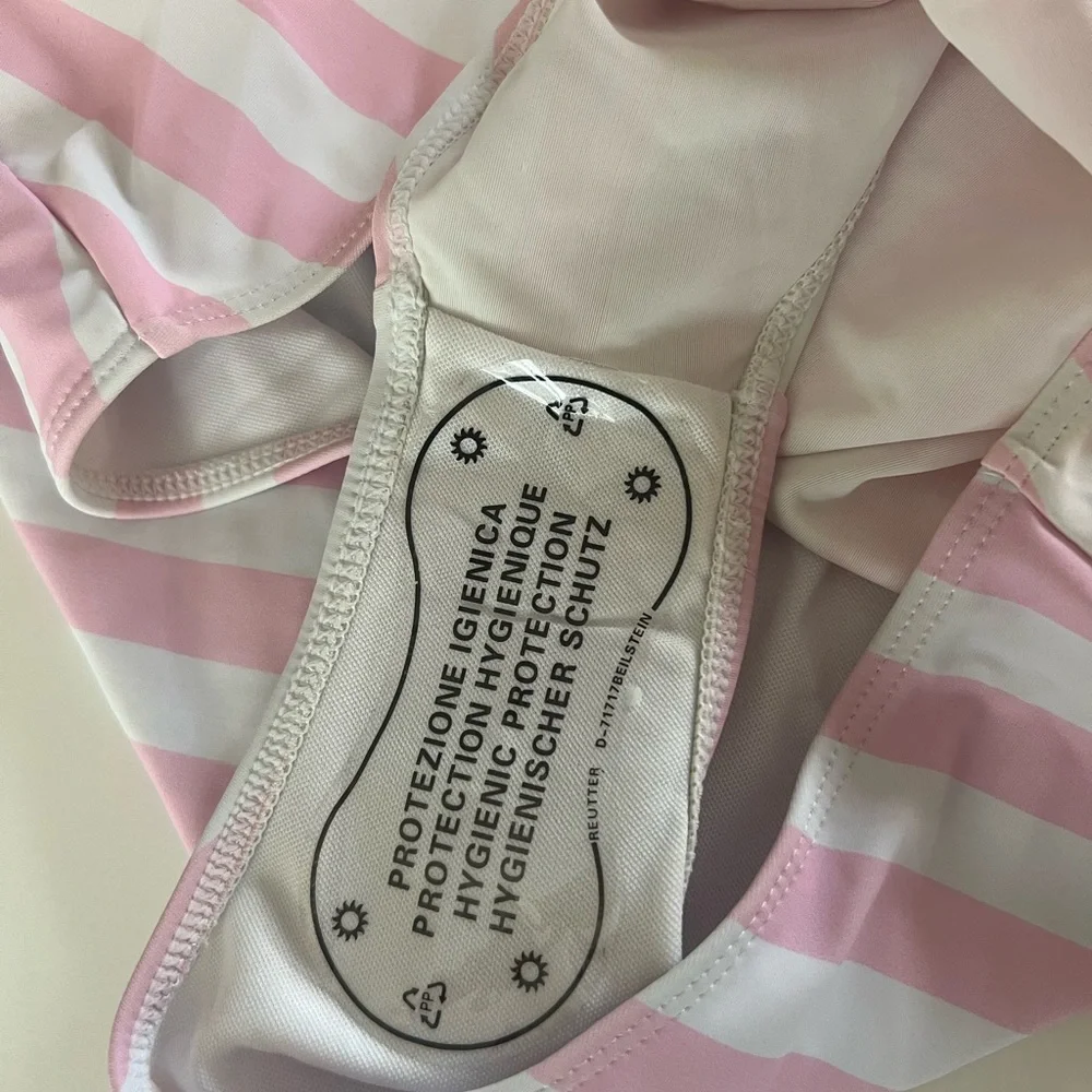 PATPAT  Womans Size XL Swimsuit One Piece Pineapple Pink Striped Build In Bra - Picture 7 of 11